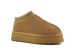 YURO SABOT IN PELLE SCAMOSCIATA CON CALZINO TAN